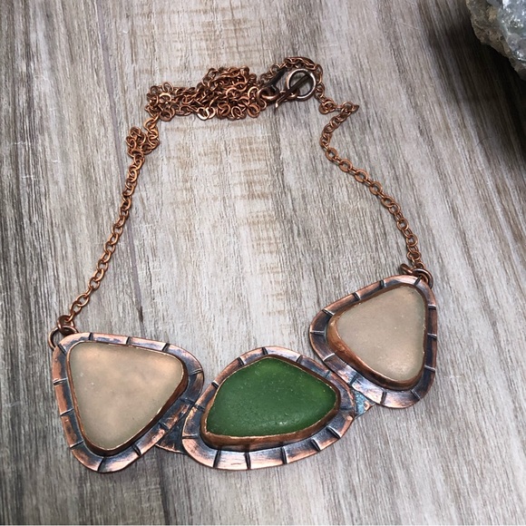 Sea Glass Copper Artisan Necklace - Picture 3 of 9